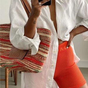 NWOT $180 Nagnata Balati Biker Short, orange, XS/S